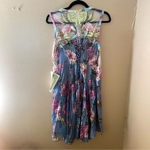 Aratta Silent Journey embroidered floral tunic mini dress or duster NWT Sz M - Picture 6 of 12